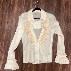 NWT St. John Silk Ruffle Blouse